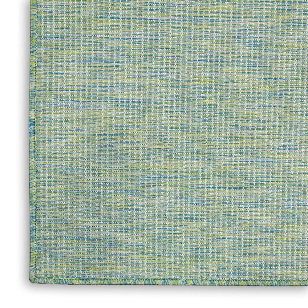 5' X 7' Blue and Green Indoor Outdoor Area Rug