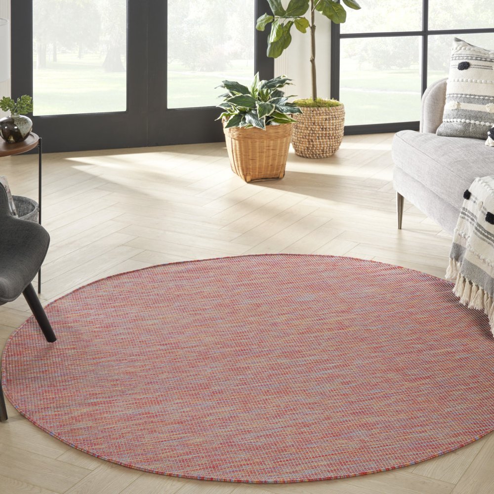 8' Rainbow Round Indoor Outdoor Area Rug