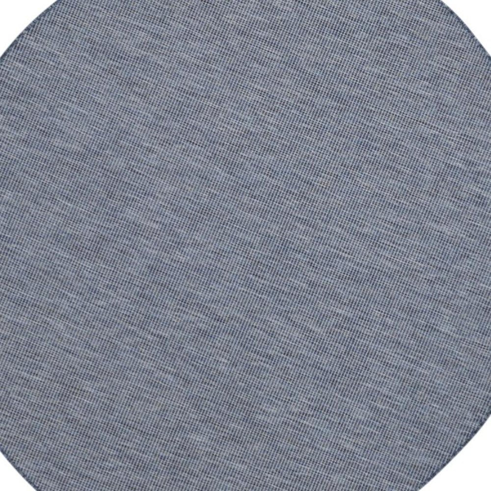 8' Navy Blue Round Power Loom Area Rug