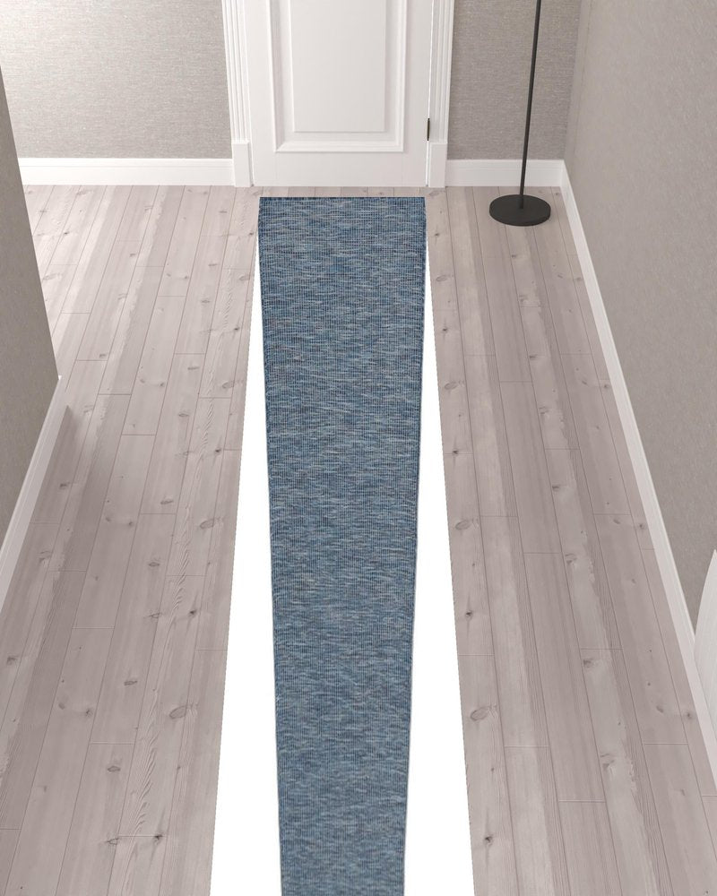 12' Navy Blue Power Loom Runner Rug