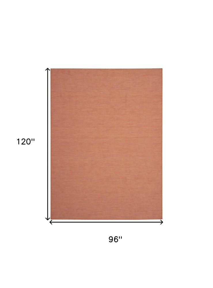 8' X 10' Terra Cotta Indoor Outdoor Area Rug