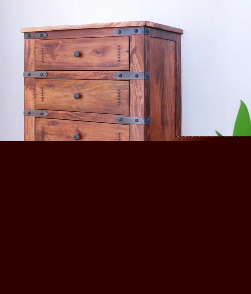 36" Natural Solid Wood Five Drawer Chest