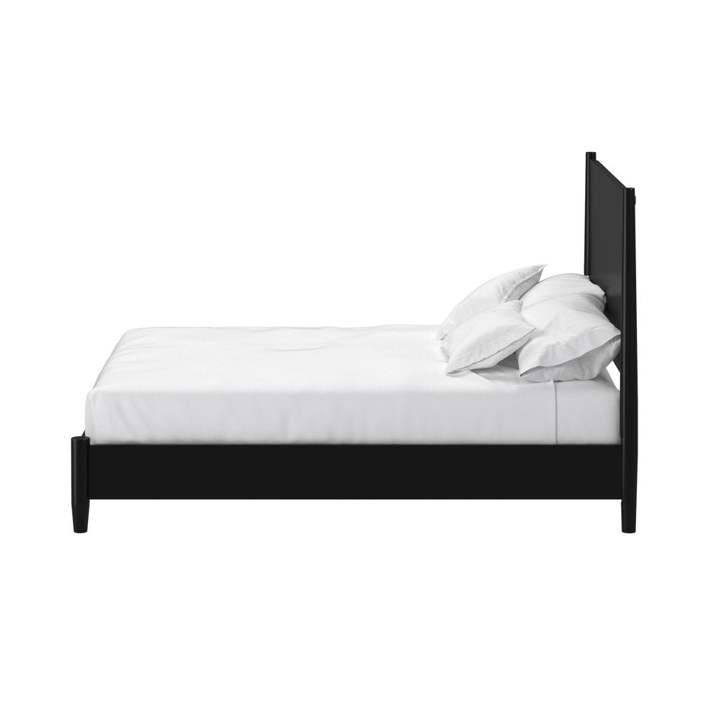Black Solid Wood King Bed Frame