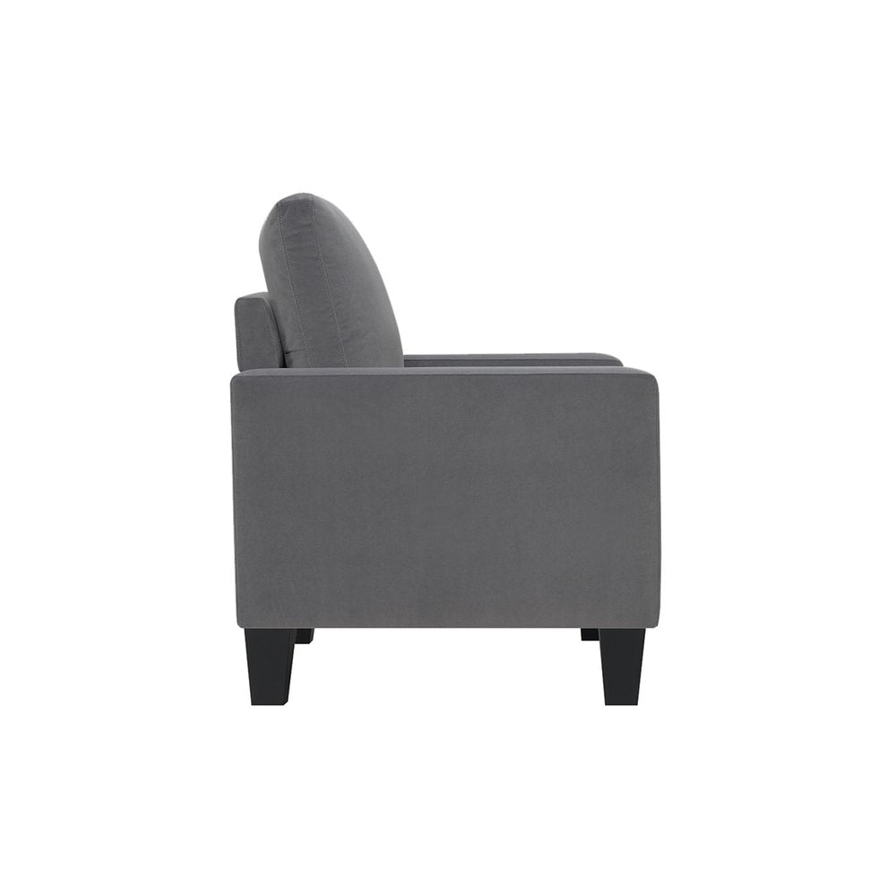 32" Gray and Black Upholstered Arm Chair