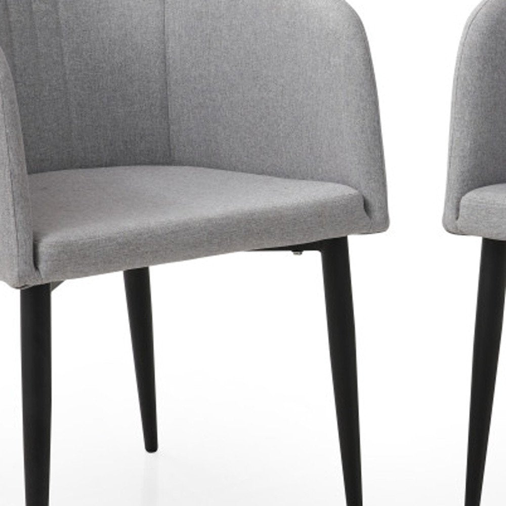 Set of Two 23" Light Gray and Black Upholstered Arm Chair