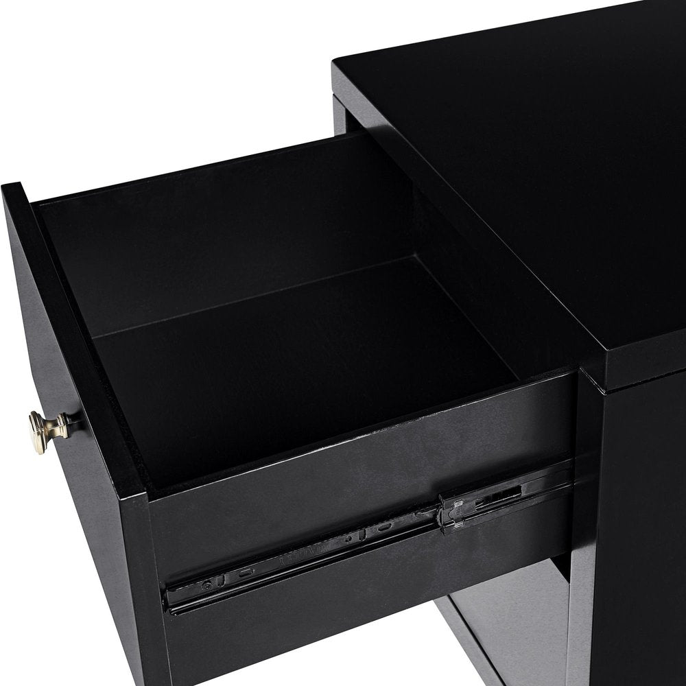 19" White Solid and Manufactured Wood Two Drawer Nightstand