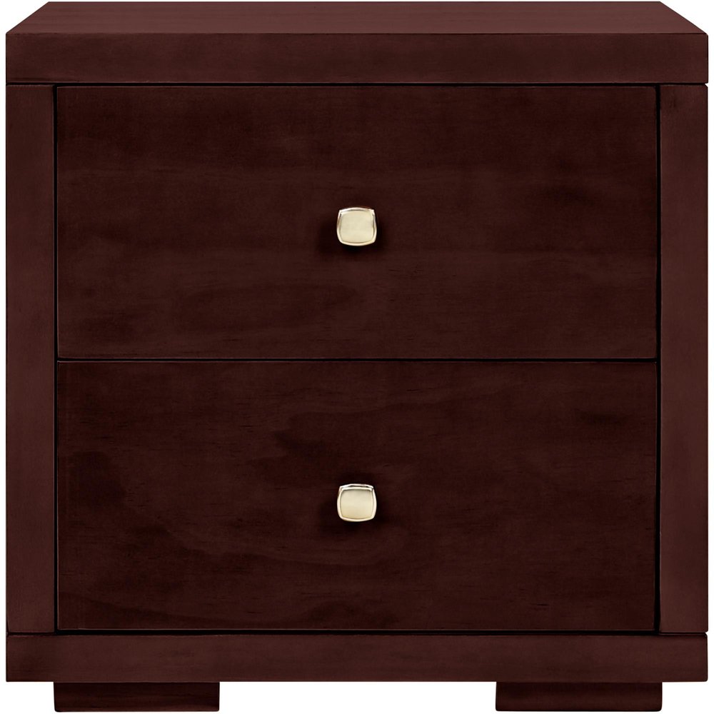 19" White Solid and Manufactured Wood Two Drawer Nightstand