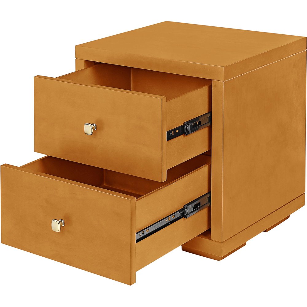 19" Black Solid and Manufactured Wood Two Drawer Nightstand