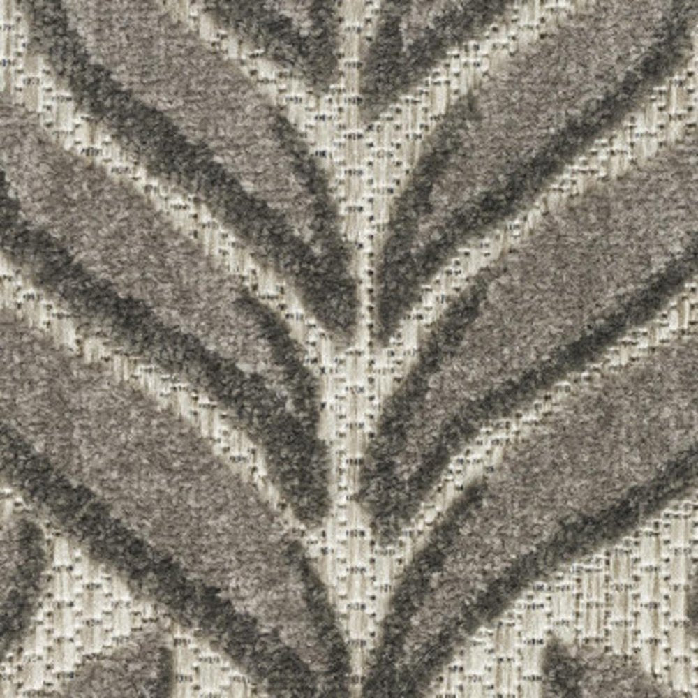 3' X 4' Charcoal Floral Indoor Outdoor Area Rug