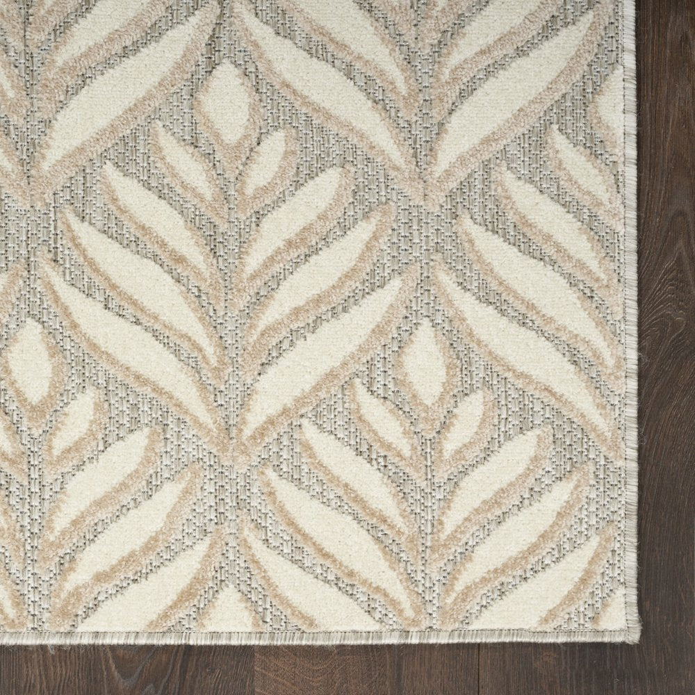 3' X 4' Gray and Ivory Floral Indoor Outdoor Area Rug