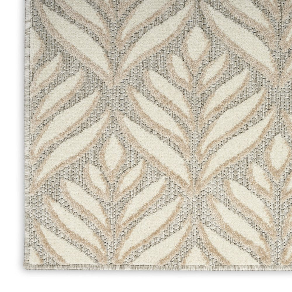 3' X 4' Gray and Ivory Floral Indoor Outdoor Area Rug