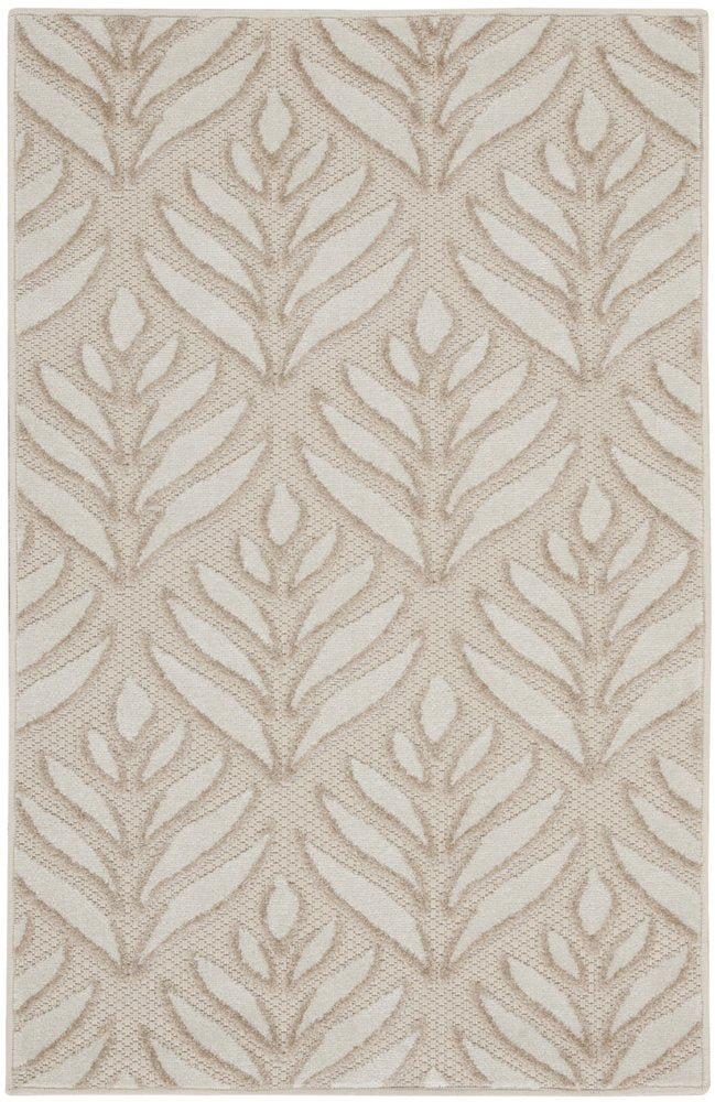 3' X 4' Gray and Ivory Floral Indoor Outdoor Area Rug