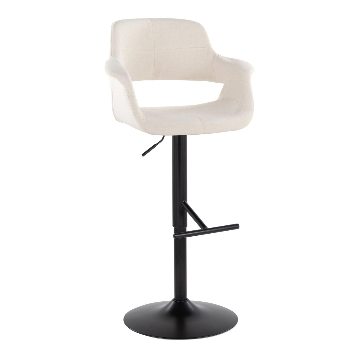 Vintage Flair - Mid Century Modern Adjustable Barstool With Straight T Footrest (Set of 2) by Couch.com