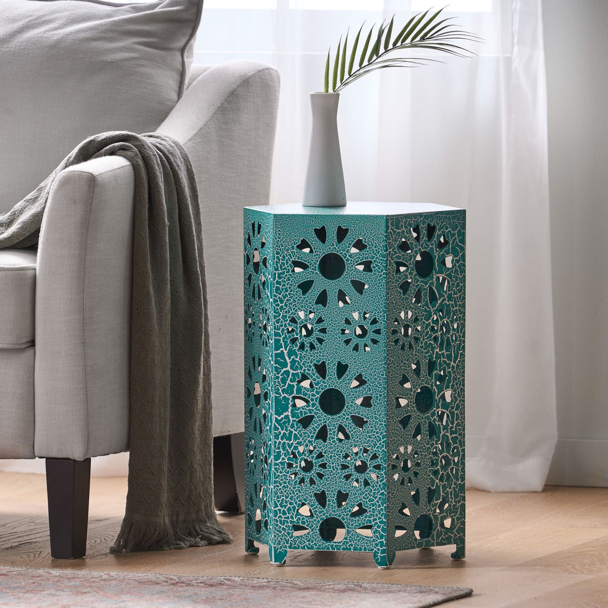 Galore - Side Table With Sunburst Cut Out Design by Couch.com