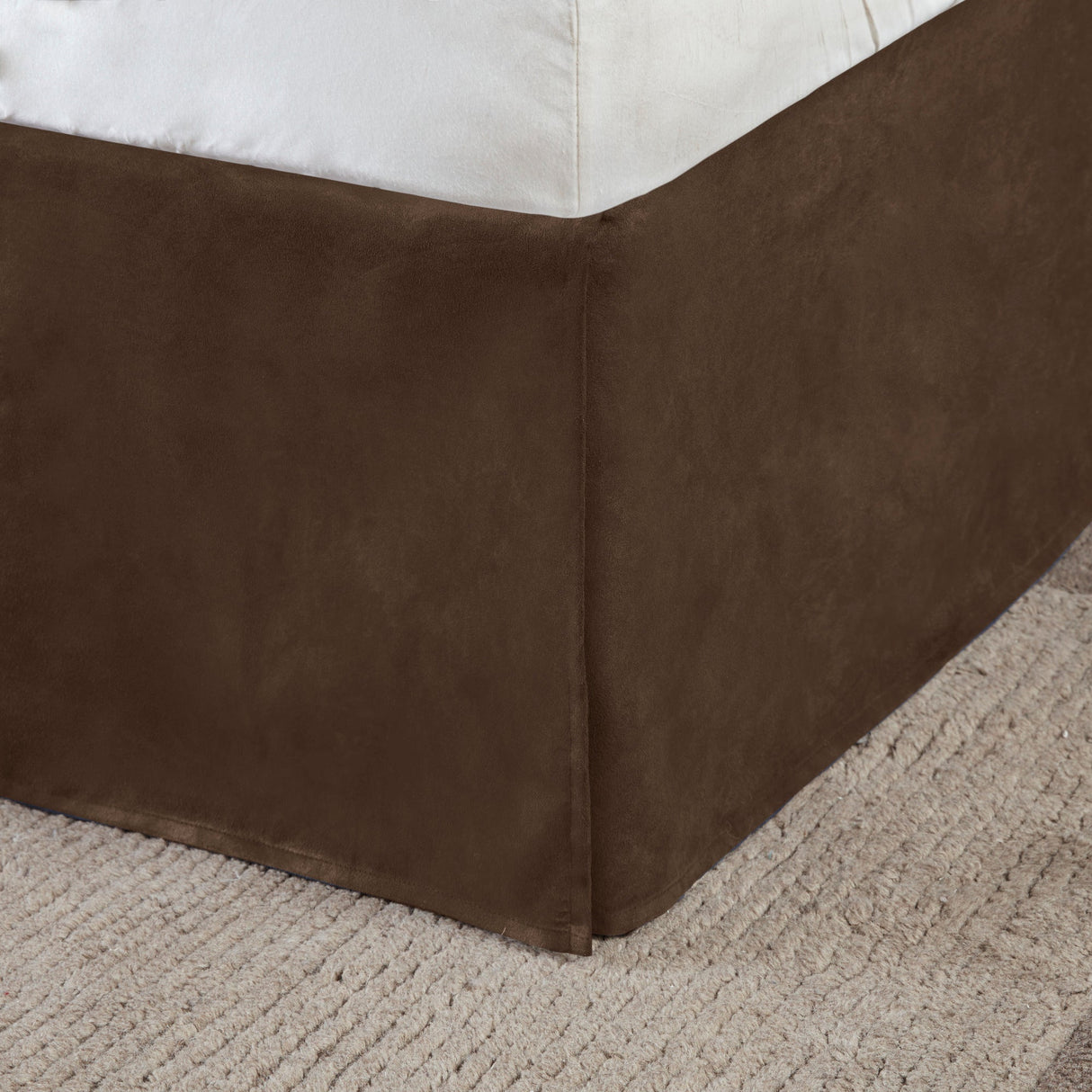 7 Piece Faux Suede Comforter Set Brown Queen