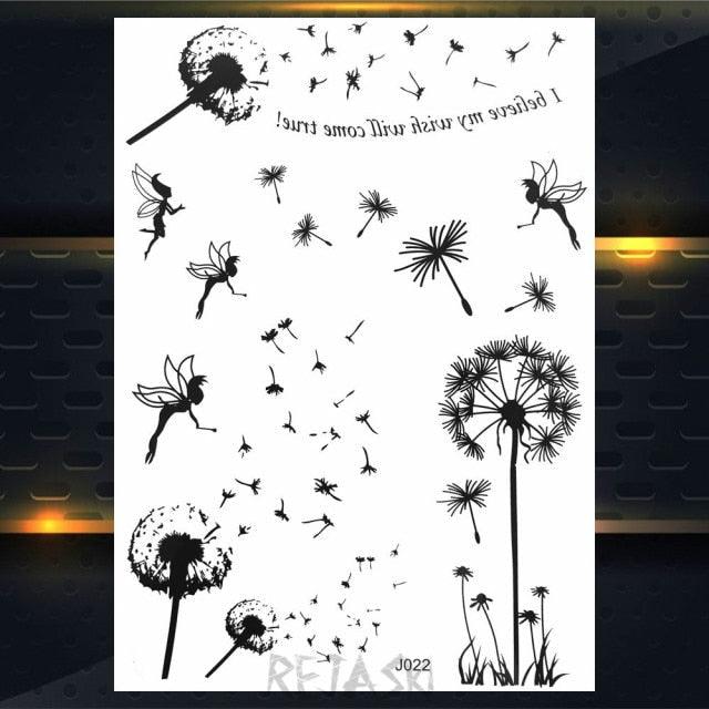 53 Sheets Black Lace Temporary Tattoos Sticker Butterfly Flower Fake Tatoo Sticker Sexy Black Henna Temporary Tattoos For Women