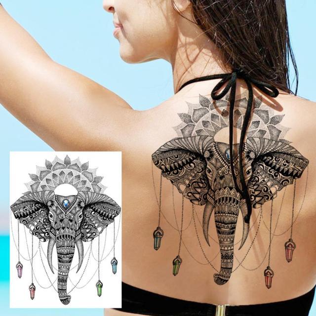 53 Sheets Black Lace Temporary Tattoos Sticker Butterfly Flower Fake Tatoo Sticker Sexy Black Henna Temporary Tattoos For Women