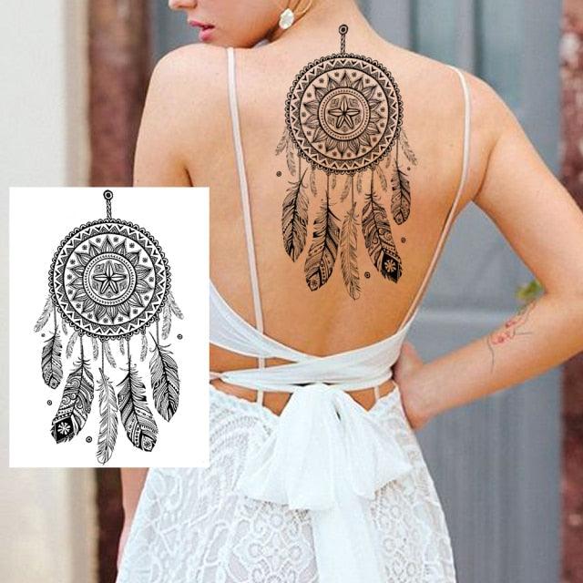 53 Sheets Black Lace Temporary Tattoos Sticker Butterfly Flower Fake Tatoo Sticker Sexy Black Henna Temporary Tattoos For Women