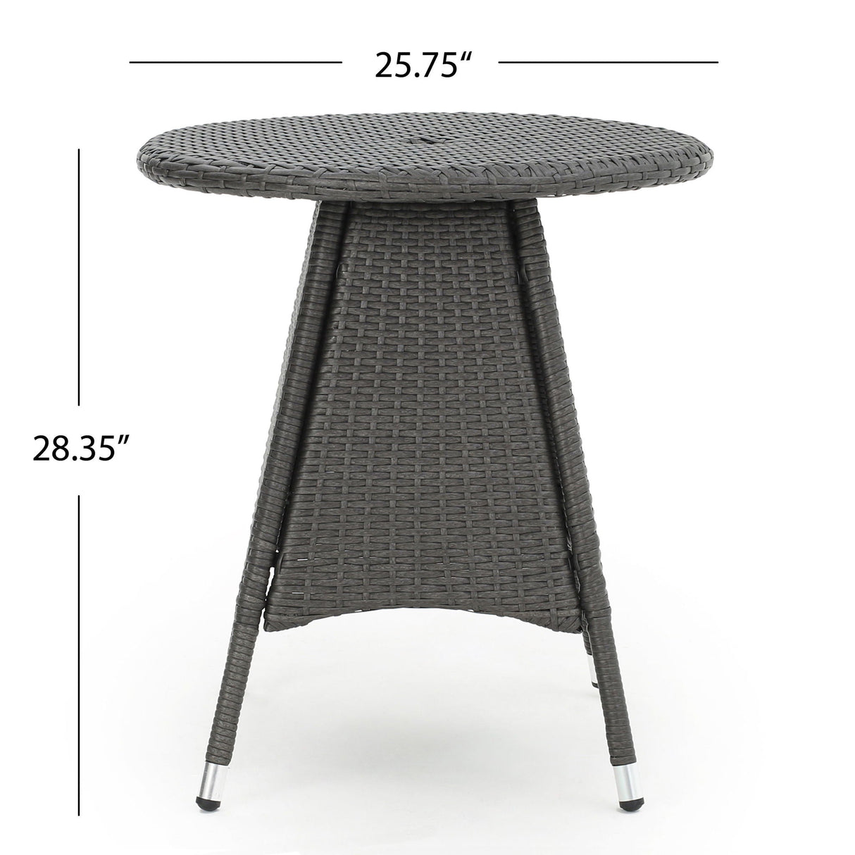 Outdoor Rattan Bistrotable With Surface Round - Gray by Couch.com