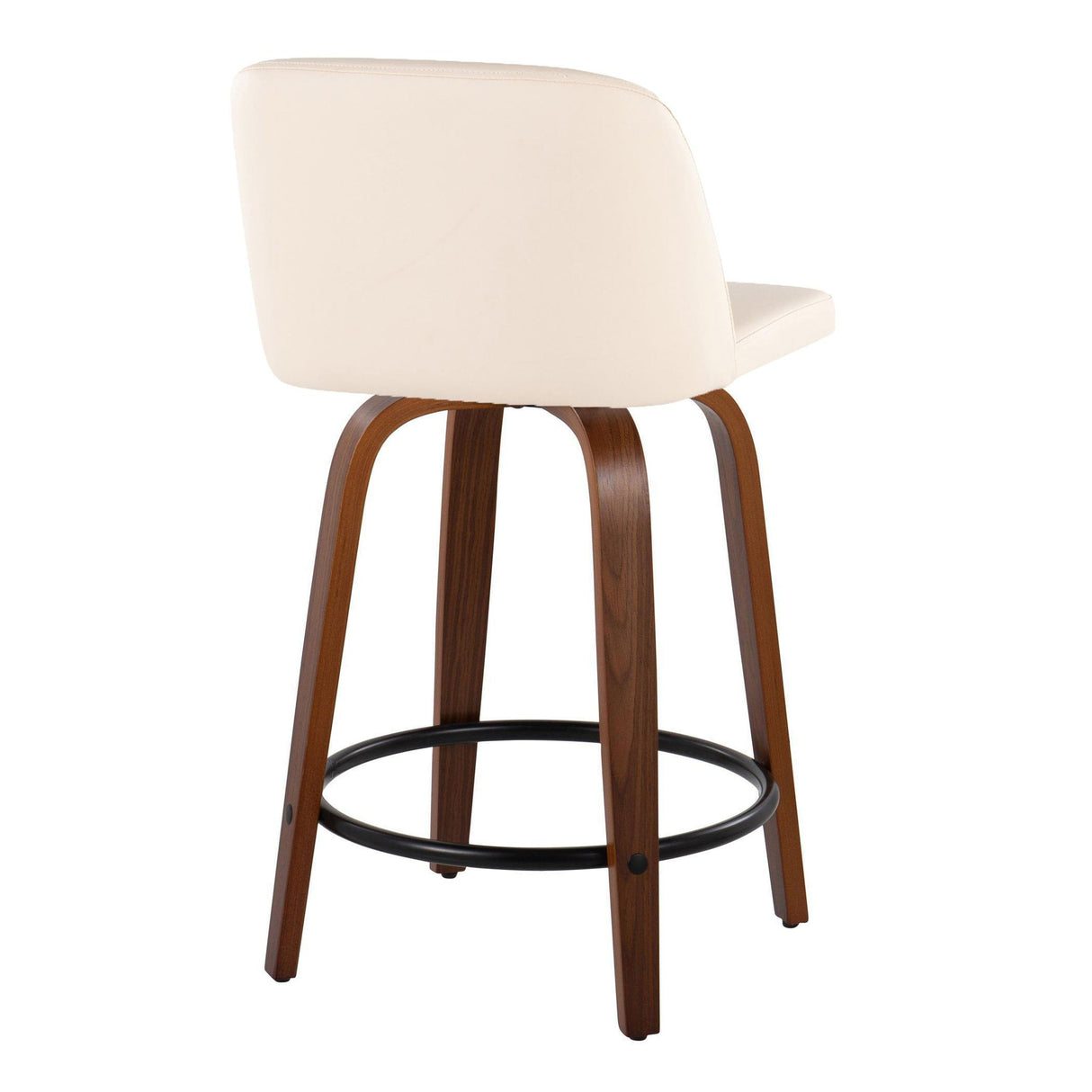 Toriano - Mid Century Modern, Fixed Height Counter Stool & Swivel And Round Footrest (Set of 2) by Couch.com
