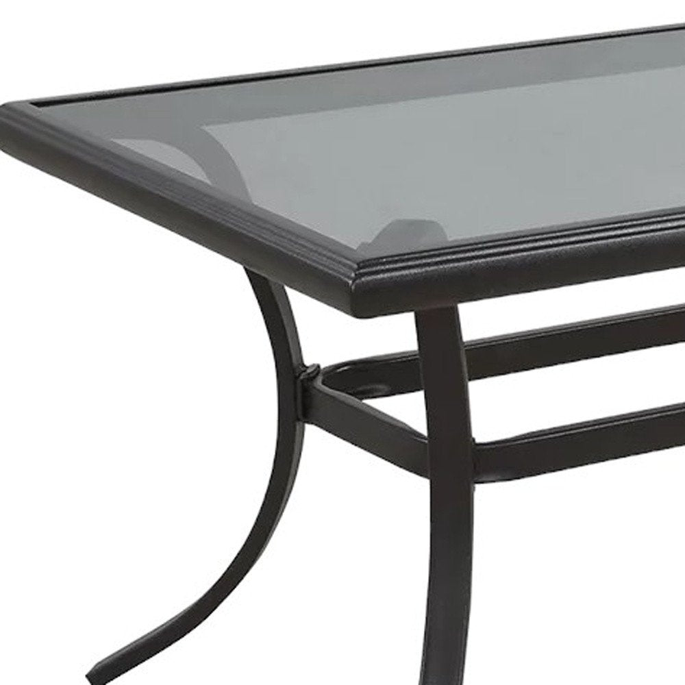 21" Black Metal Outdoor Coffee Table