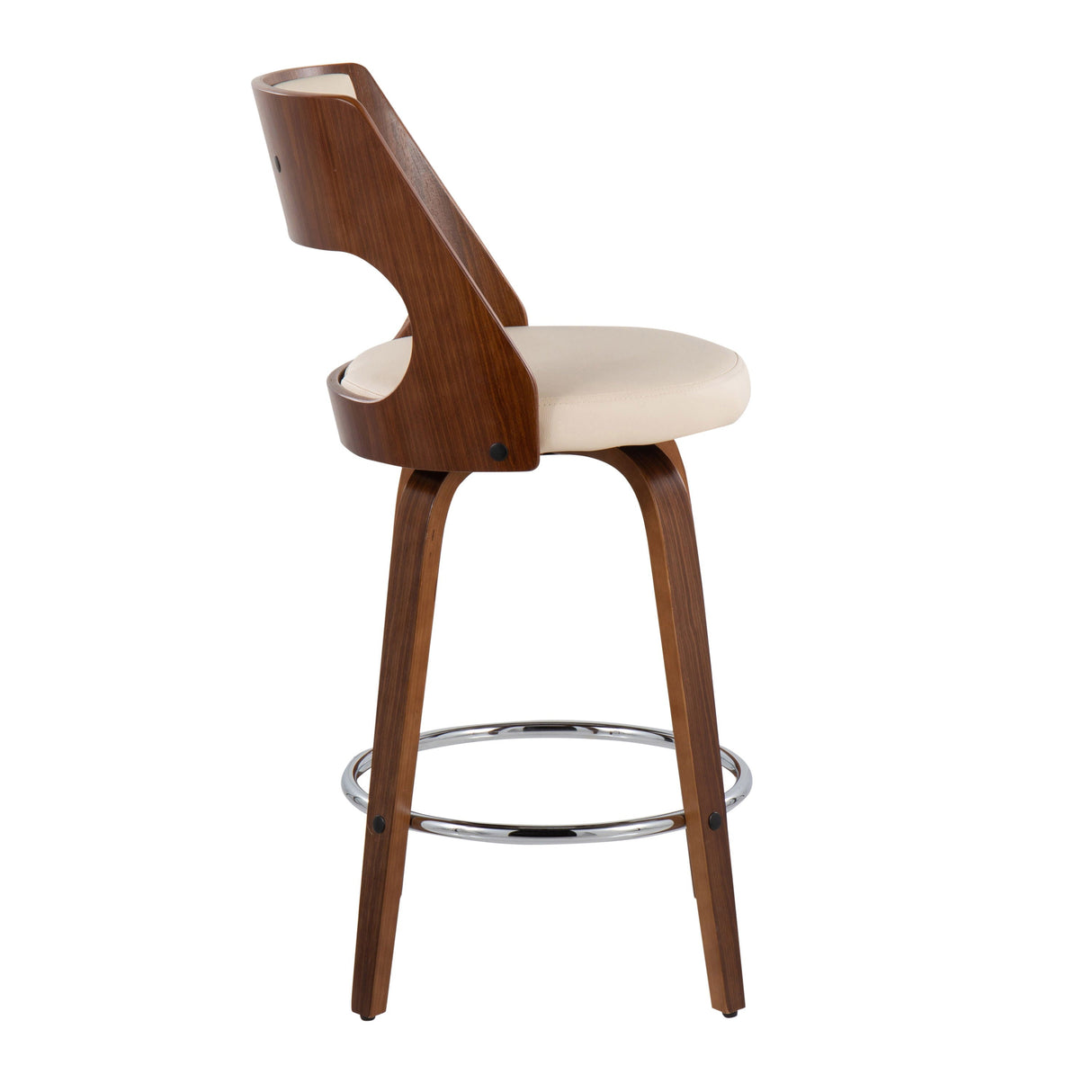 Cecina - Mid-Century Modern Fixed Height Counter Stool With Swivel And Round Footrest (Set of 2) by Couch.com