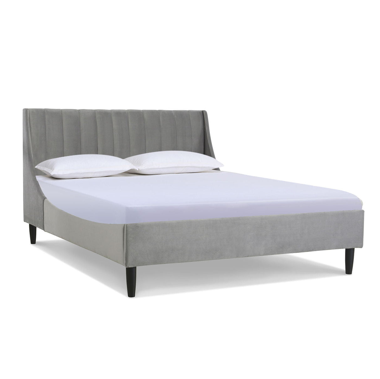 Aspen - Vertical Tufted Modern Headboard Platform Bed Set by Couch.com