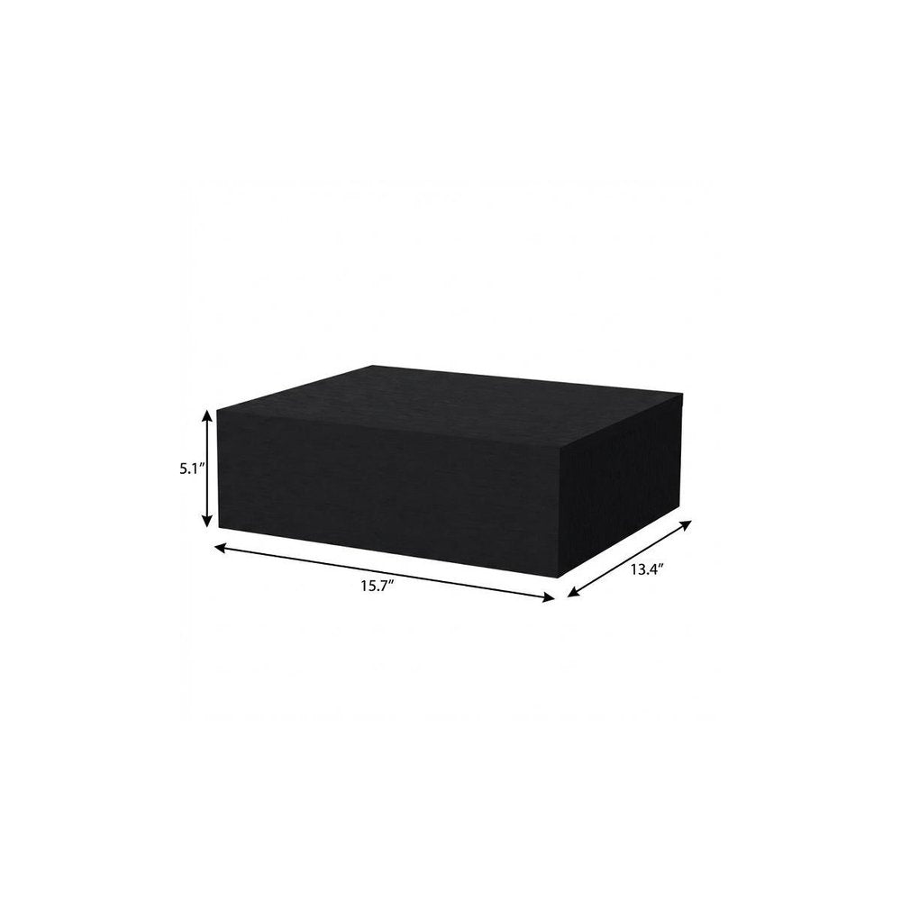 16" Black Wood One Drawer Floating Nightstand