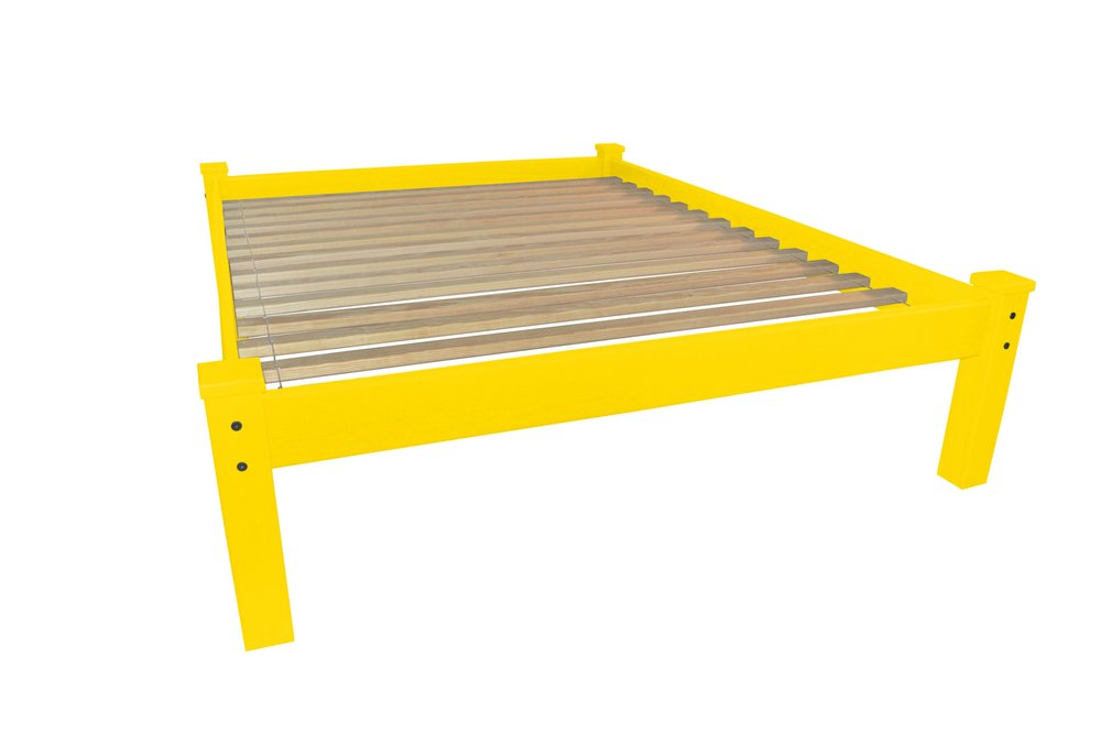 Canary Yellow Solid Wood Twin Bed Frame