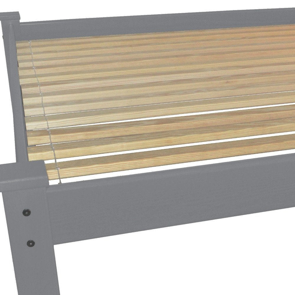 Gray Solid Wood Twin Bed Frame