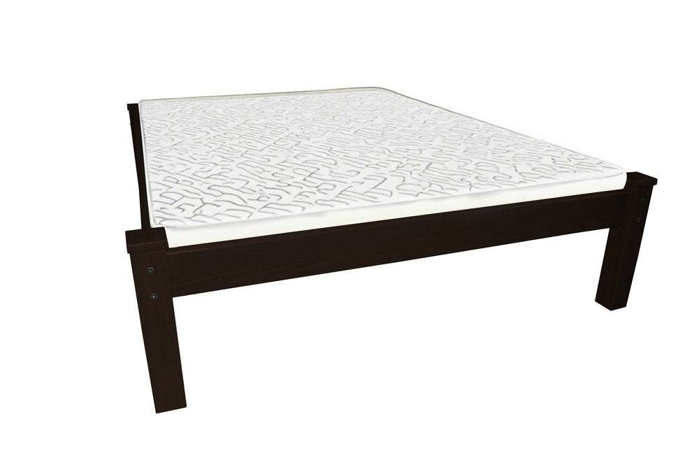 Dark Brown Solid Wood Full Bed Frame