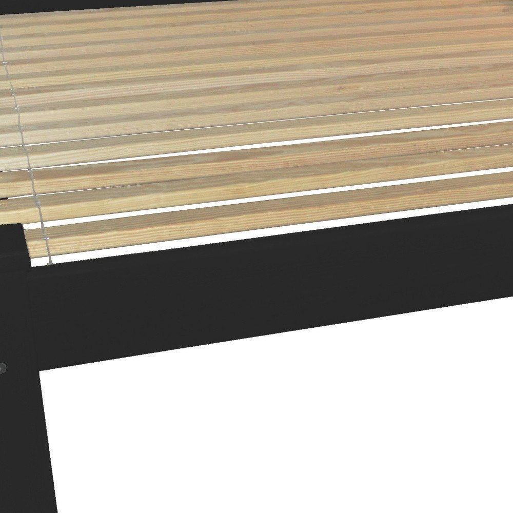 Black Solid Wood Queen Bed Frame