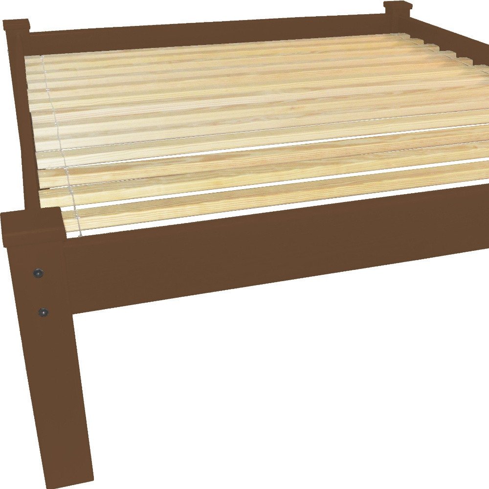 Brown Solid Wood Queen Bed Frame