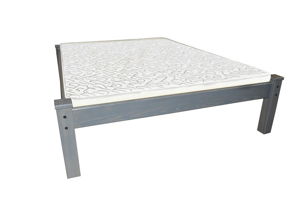 Gray Solid Wood Queen Bed Frame