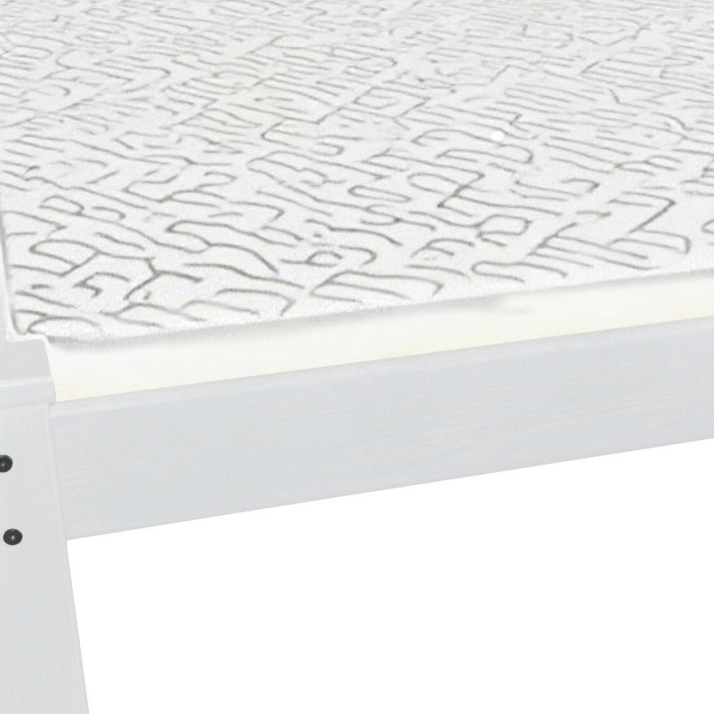 White Solid Wood Queen Bed Frame