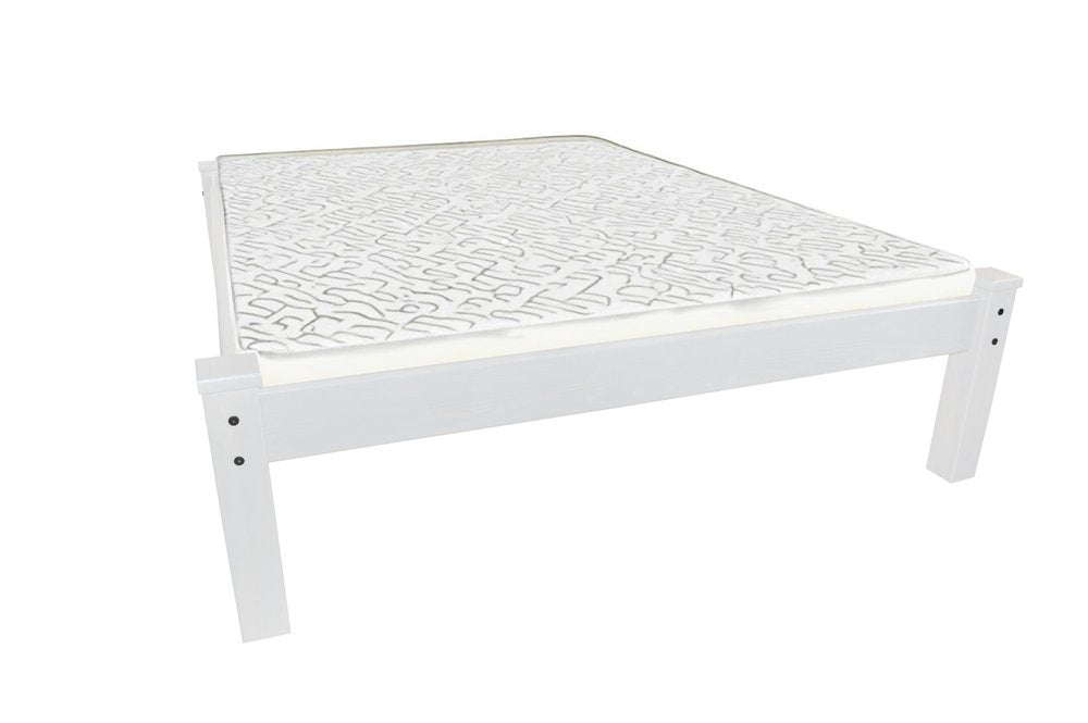 White Solid Wood Queen Bed Frame