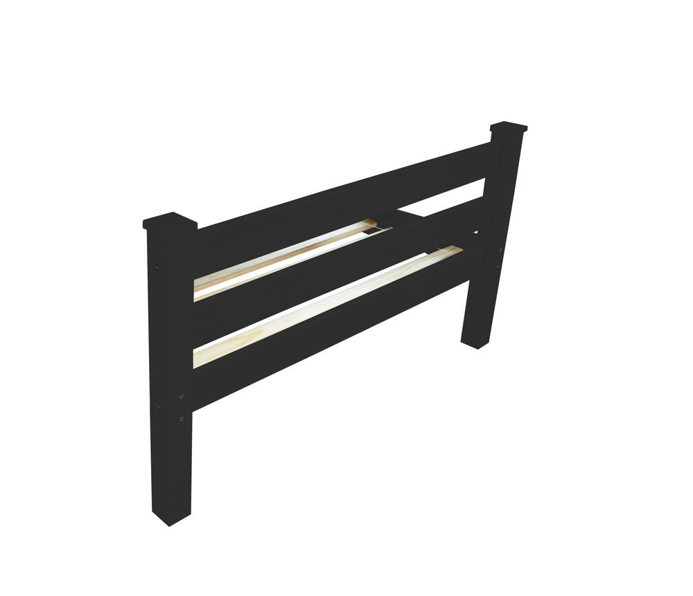 Black Solid Wood Full Bed Frame