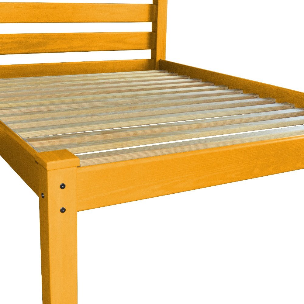 Yellow Solid Wood Full Bed Frame
