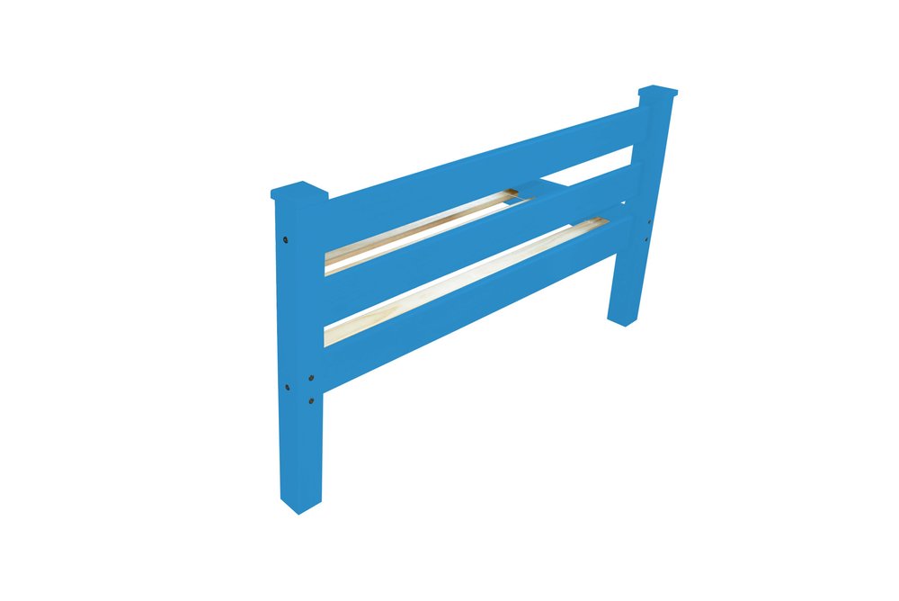 Caribbean Blue Solid Wood Queen Bed Frame