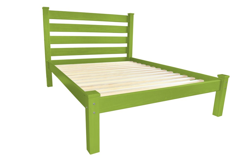 Lime Green Solid Wood Queen Bed Frame