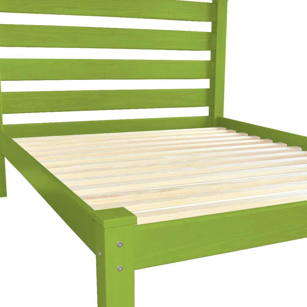 Lime Green Solid Wood Queen Bed Frame