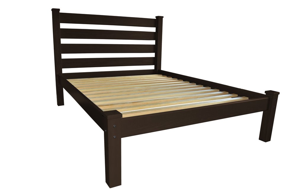 Brown Solid Wood Queen Bed Frame