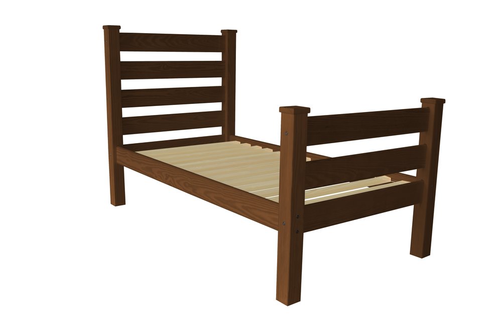 Brown Solid Wood Twin Bed Frame
