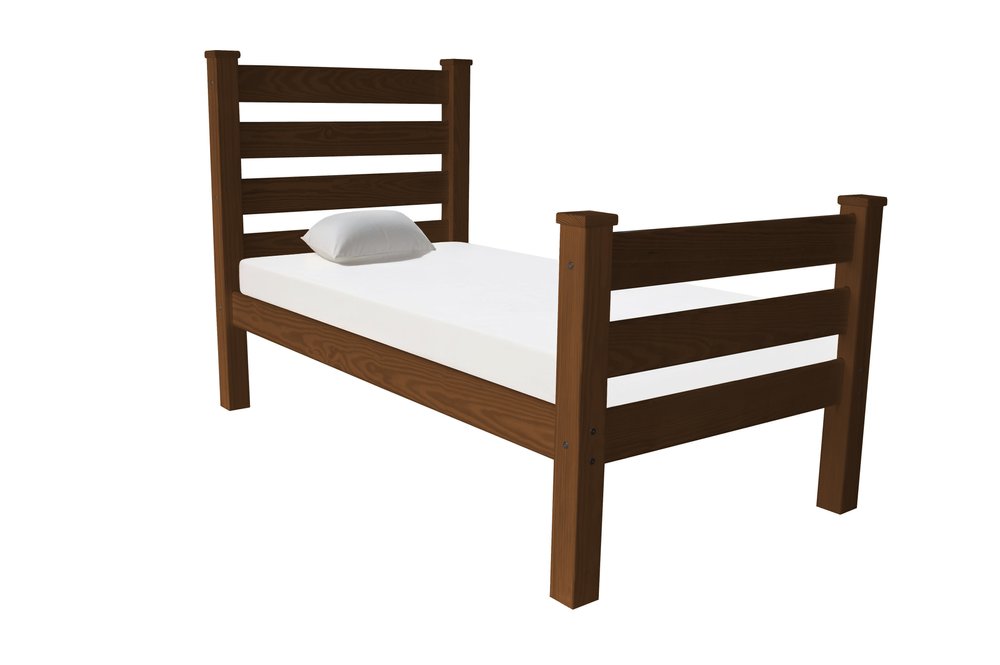 Brown Solid Wood Twin Bed Frame
