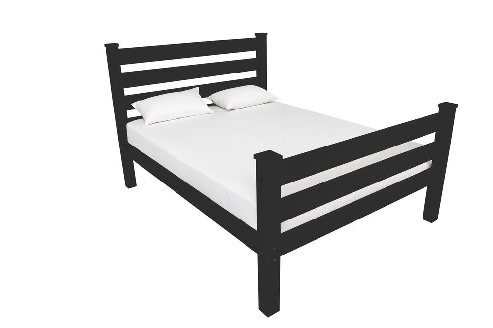 Black Solid Wood Twin Bed Frame