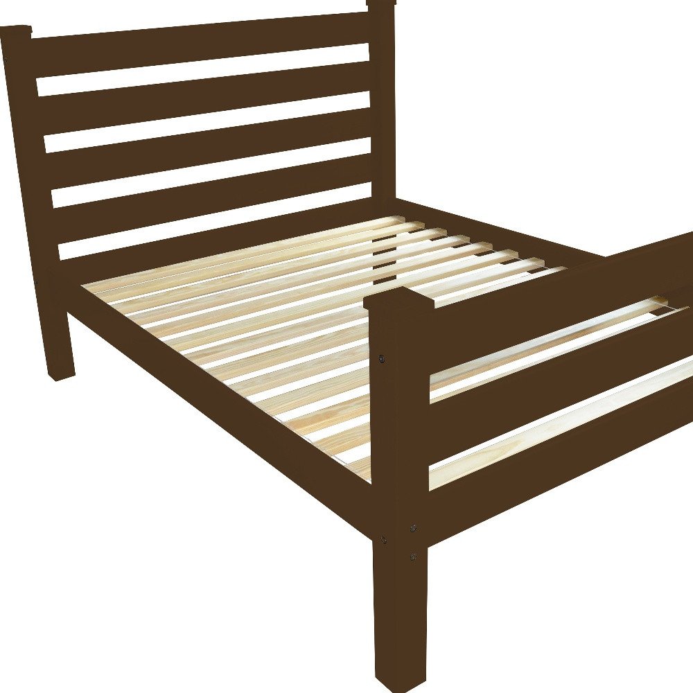 Coffee Solid Wood Twin Bed Frame