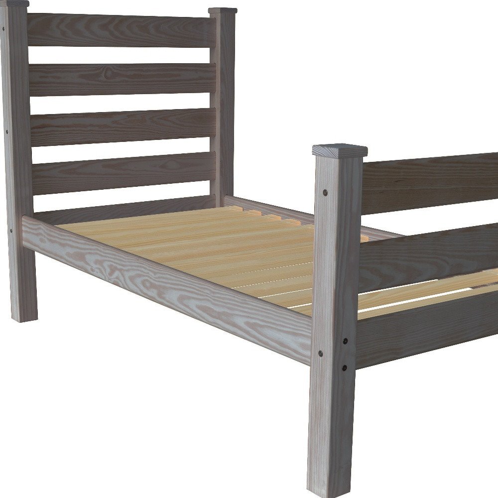 Gray Solid Wood Twin Bed Frame