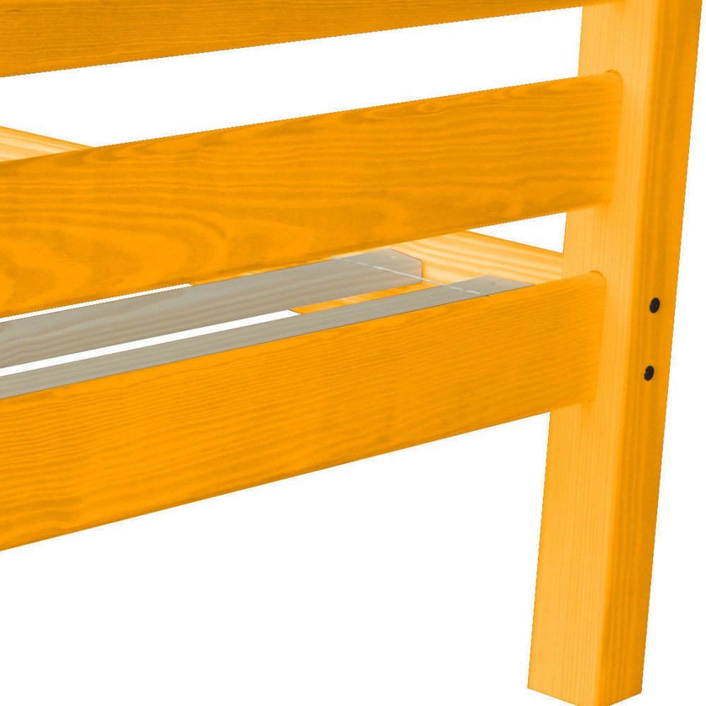 Orange Solid Wood Twin Bed Frame