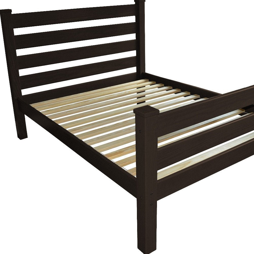 Brown Solid Wood Twin Bed Frame