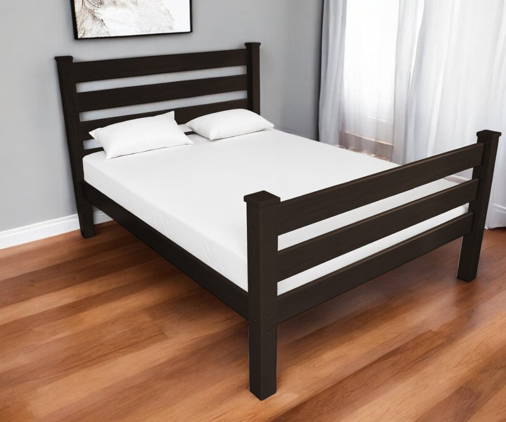 Brown Solid Wood Twin Bed Frame